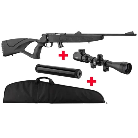 Pack carabine BO Manufacture cal. 22 LR lunette 3-9x40 + Silencieux + fourreau 