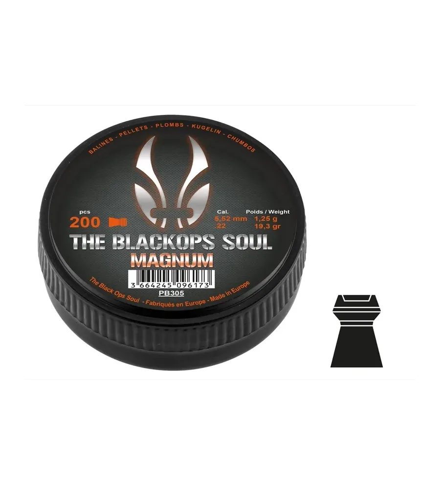 Plombs The Black Ops Soul MAGNUM Cal. 5,5 mm Plombs The Black Ops Soul MAGNUM Cal. 5,5 mm