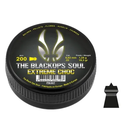 Plombs The Black Ops Soul EXTREM CHOC Cal. 5,5 mm 