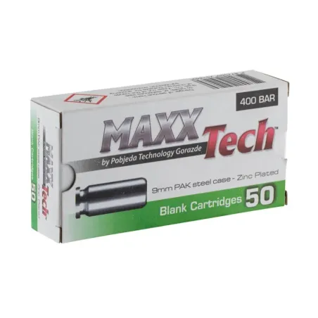 Boîte de 50 cartouches cal. 9 mm PAK à blanc 