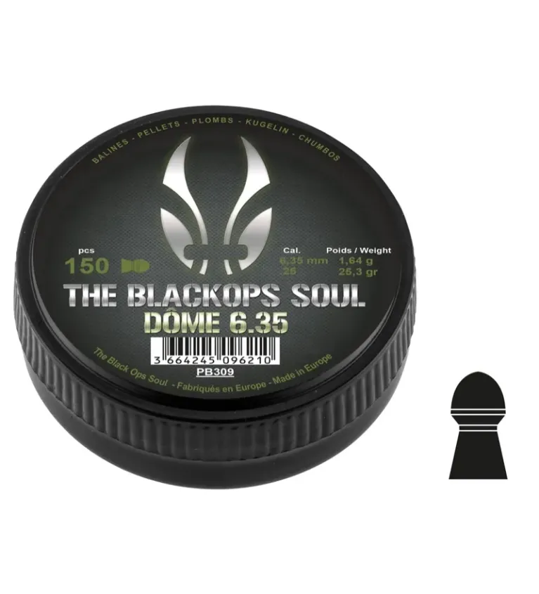 Plombs The Black Ops Soul DOME 6.35mm (Cal .25) 