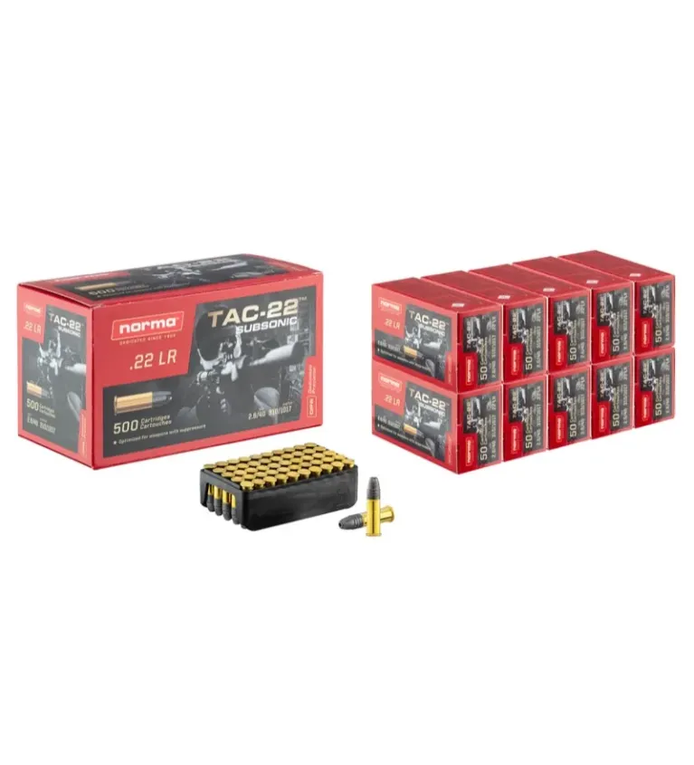Cartouches 22lr Balles de chasse Norma Subsonique 