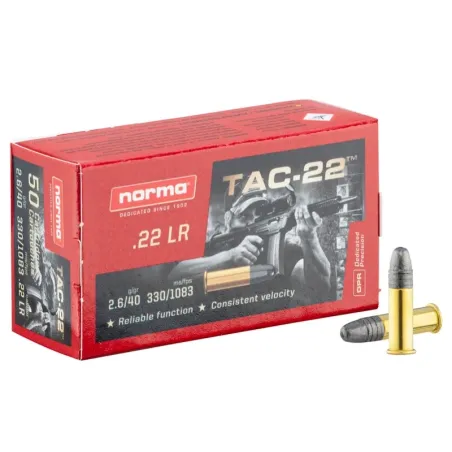 Cartouches 22lr Balles de chasse Norma TAC-22 
