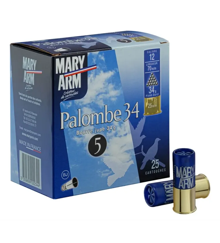 Cartouches Mary Arm Palombe 34 BJ - Cal. 12/70  
