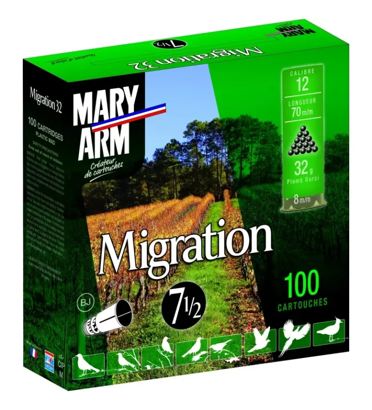 Cartouches Mary Arm Migration 32g - Cal. 12/70 