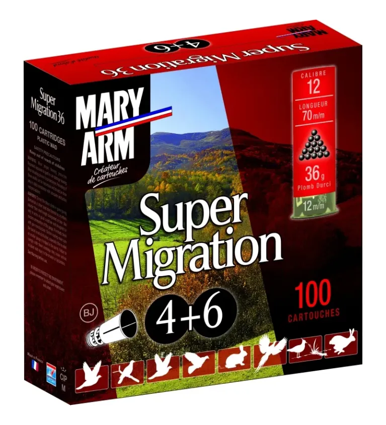 Cartouches Mary Arm Super Migration 36g Duo - Cal. 12/70  