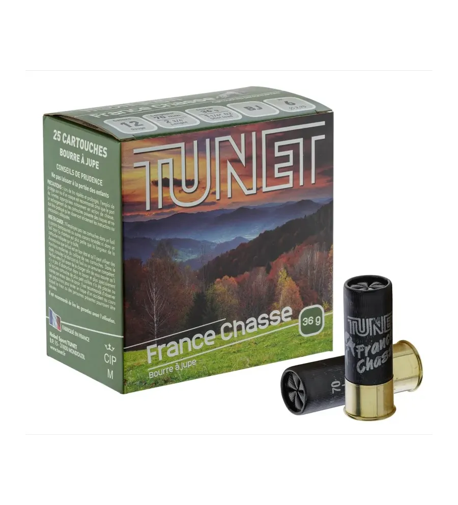 Cartouches TUNET France Chasse 12/70 Plombs 4 à 7 Cartouches TUNET France Chasse 12/70 Plombs 4 à 7