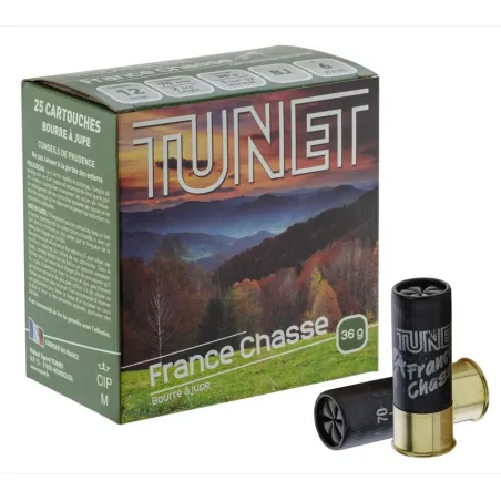 Cartouches TUNET France Chasse 12/70 Plombs 4 à 7  