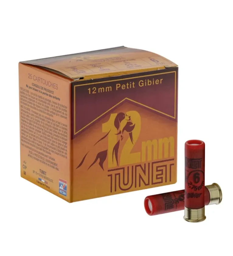 Cartouches TUNET 12 mm Plomb 6 à 8 cal. 36/50  