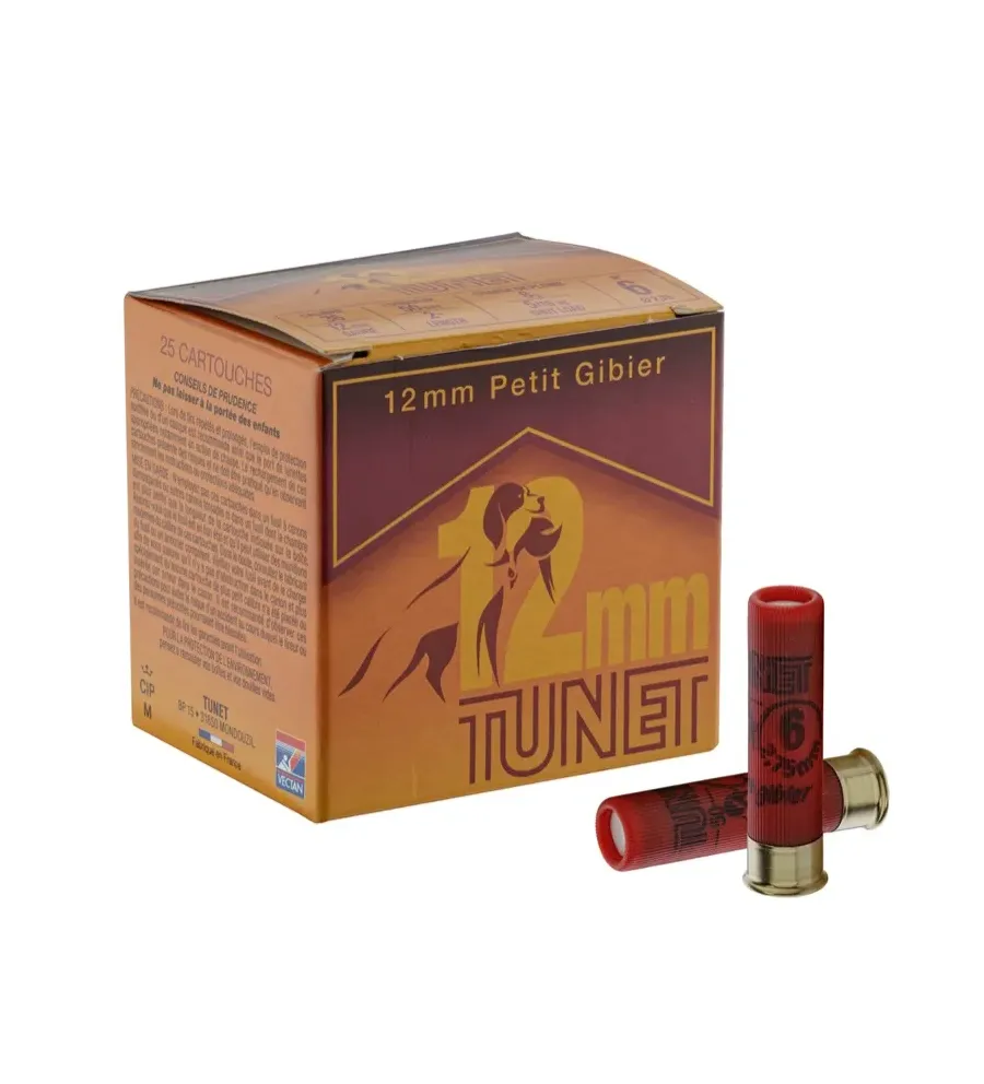 Cartouches TUNET 12 mm Plomb 6 à 8 cal. 36/50 Cartouches TUNET 12 mm Plomb 6 à 8 cal. 36/50