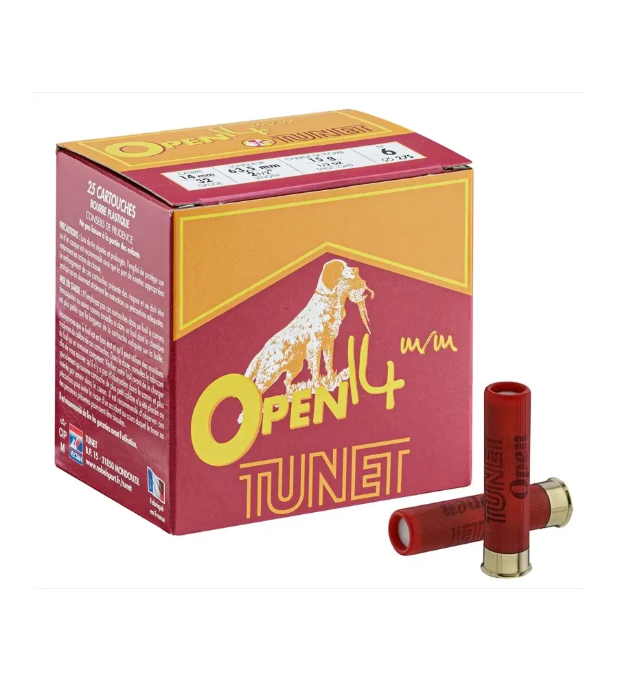 Cartouches TUNET Open 14 mm Plomb 6 et 8 cal. 32 Cartouches TUNET Open 14 mm Plomb 6 et 8 cal. 32