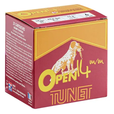 Cartouches TUNET Open 14 mm Plomb 6 et 8 cal. 32  