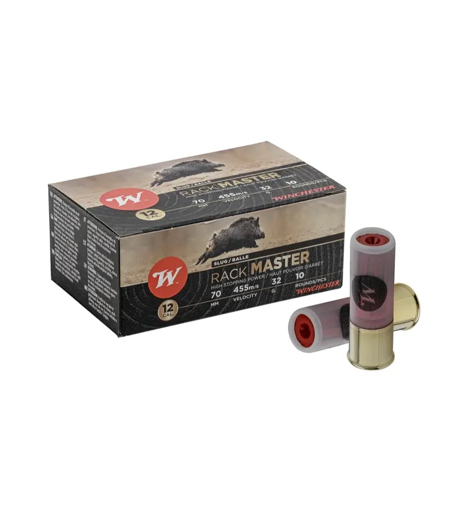 WINCHESTER - Boîte de 10 cartouches calibre 12/70 32g Rackmaster WINCHESTER - Boîte de 10 cartouches calibre 12/70 32g Rackmaster