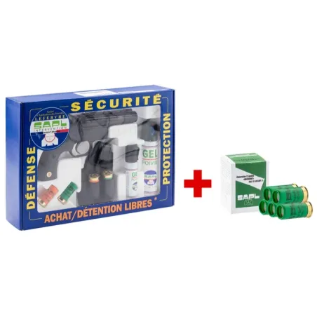 SAPL - Pack sécurité pistolet Gomm-Cogne GC27 SAPL + boîte 5 cartouches chevrotine 12/50 