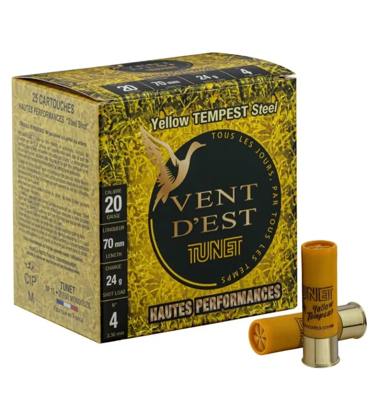Cartouches TUNET Yellow TEMPEST 24g acier 20/70  