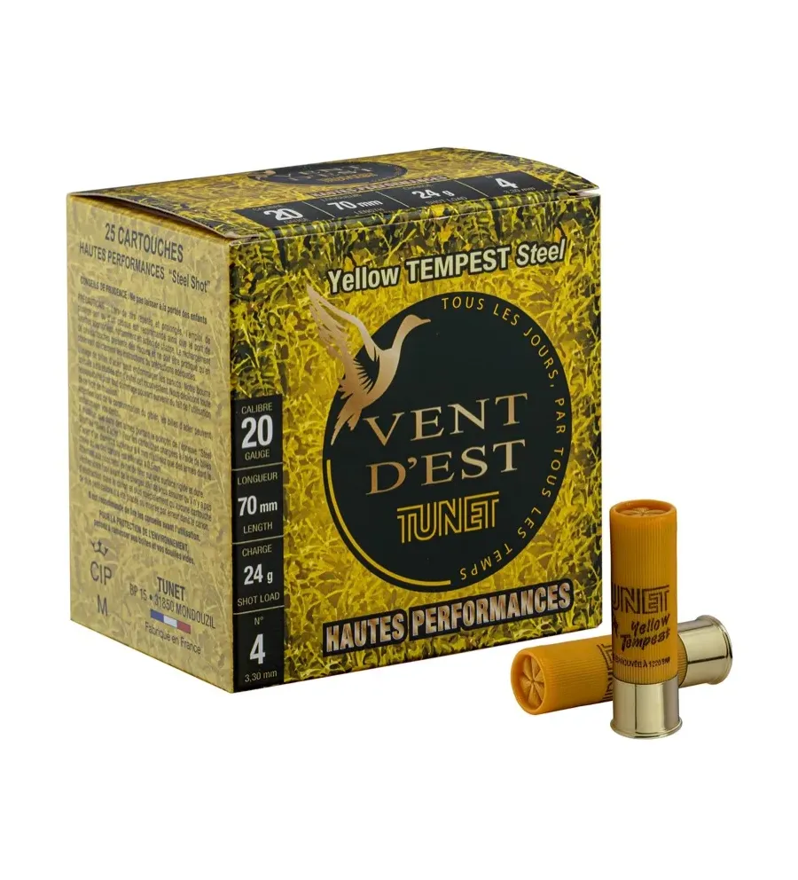 Cartouches TUNET Yellow TEMPEST 24g acier 20/70  