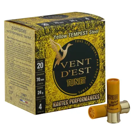 Cartouches TUNET Yellow TEMPEST 24g acier 20/70  
