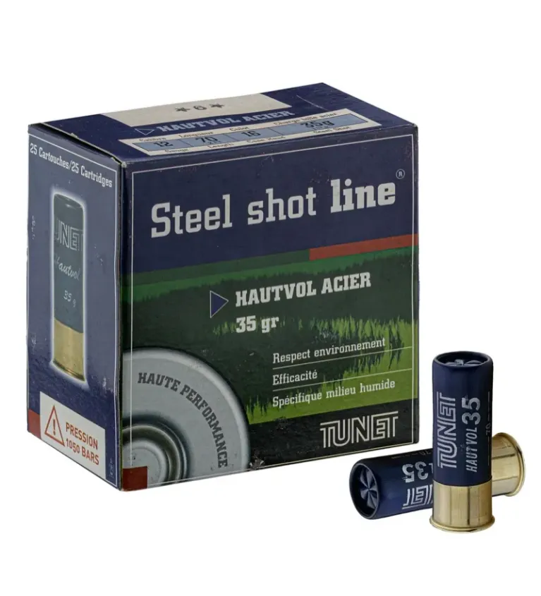 Cartouches Tunet Acier Haut Vol 12/70 HP 35g 