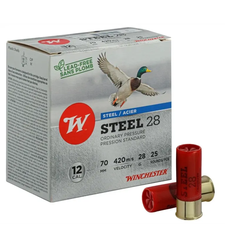 Winchester12/70 28g Acier numéro 5 Pressions Standard 