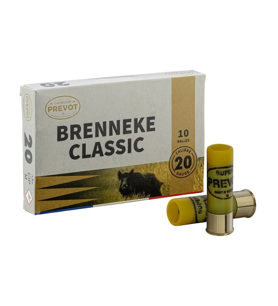 Prevot 20/70 à balle Brenneke Classic demi-blindée 24g Prevot 20/70 à balle Brenneke Classic demi-blindée 24g
