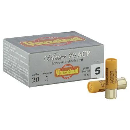 Cartouches Vouzelaud Acier 70 ACP Hautes Performances - Cal. 20/70  