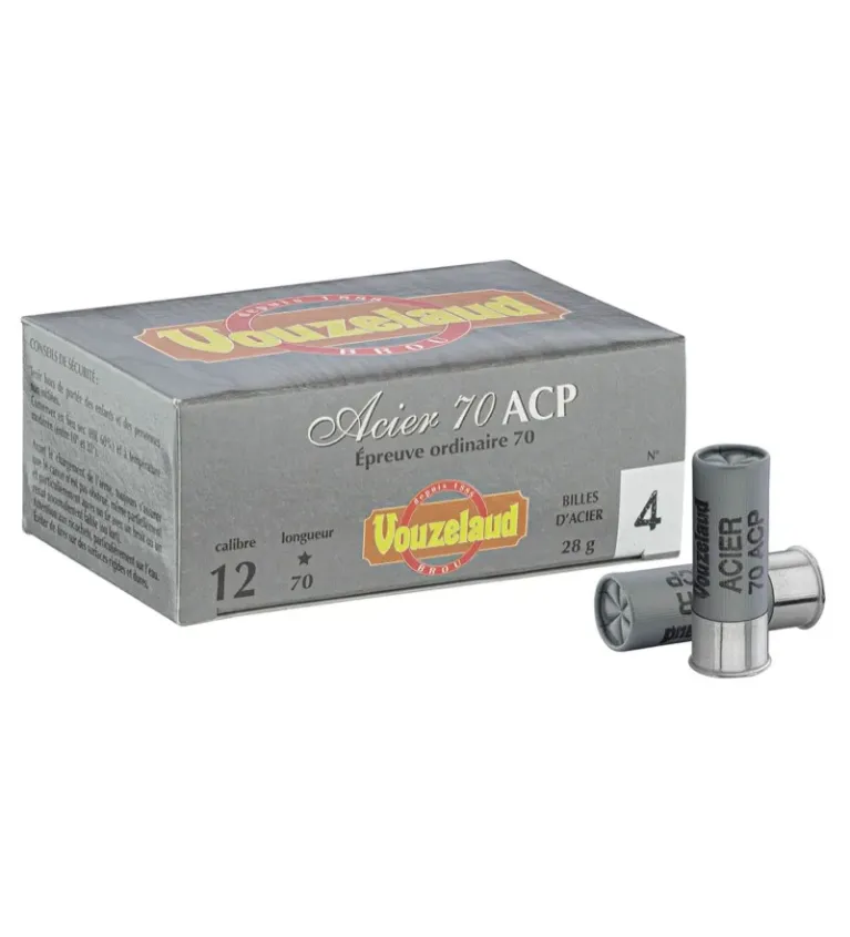 Cartouches Vouzelaud Acier 70 ACP Hautes Performances - Cal. 12/70  
