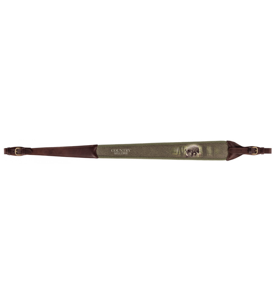 Bretelle carabine en cuir sanglier - Country Sellerie Bretelle carabine en cuir sanglier - Country Sellerie