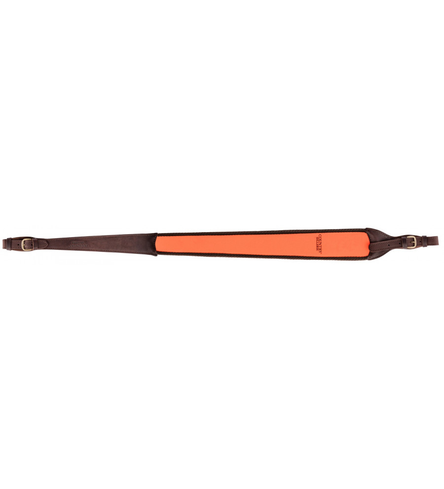 Bretelle carabine en cuir orange - Country Sellerie Bretelle carabine en cuir orange - Country Sellerie