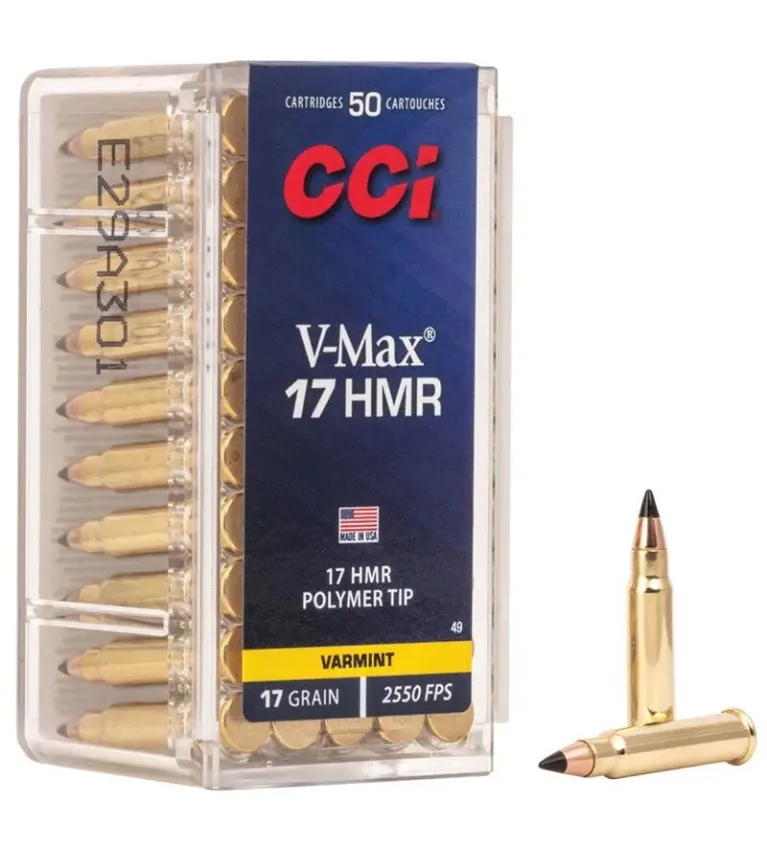 Cartouches CCI .17 HMR V-Max 17 grains 