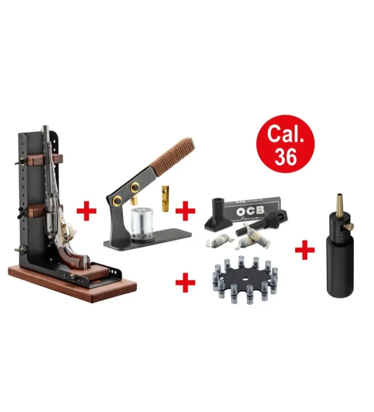 Kit BP Maker Cal 36 : Presse pour barrillet + support + poire + kit cartouches papier + amorceur 