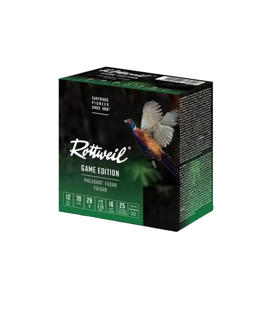 Cartouche Rottweill Faisan 12/70 x25 