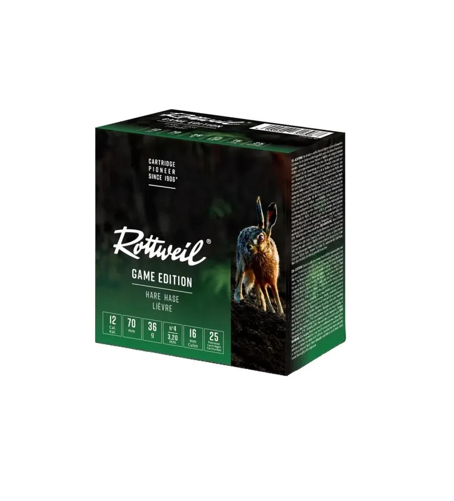 Cartouche Rottweill Lievre 12/70 x25 Cartouche Rottweill Lievre 12/70 x25