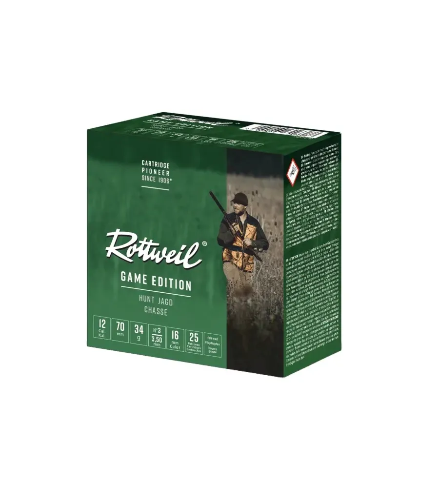 Cartouche Rottweill Hunt 12/70 x25 Cartouche Rottweill Hunt 12/70 x25