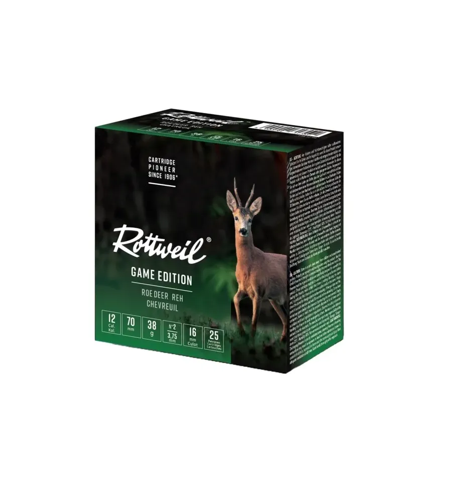Cartouche Rottweill Chevreuil 12/70 x25 Cartouche Rottweill Chevreuil 12/70 x25