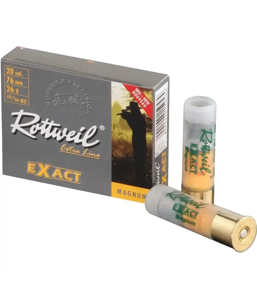 Cartouche Rottweil Exact Cal. 20/70 26g x5 - Tout-Chasse.fr Cartouche Rottweil Exact Cal. 20/70 26g x5 - Tout-Chasse.fr