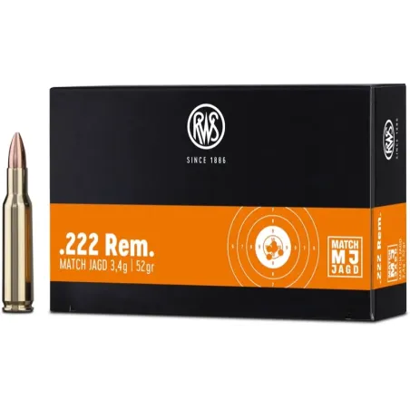 Balles Rws Match Jagd  .222 Rem.  52 grains 