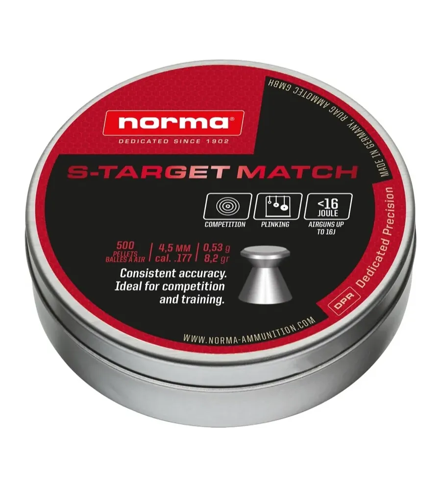 Plombs Norma S-TARGET MATCH 5,5mm Plombs Norma S-TARGET MATCH 5,5mm