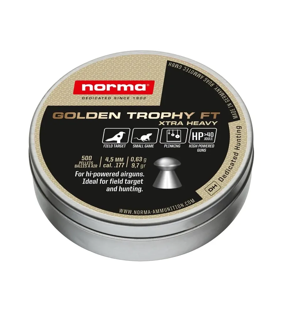 Plombs Norma GOLDEN TROPHY FT XTRA HEAVY 4,5mm Plombs Norma GOLDEN TROPHY FT XTRA HEAVY 4,5mm
