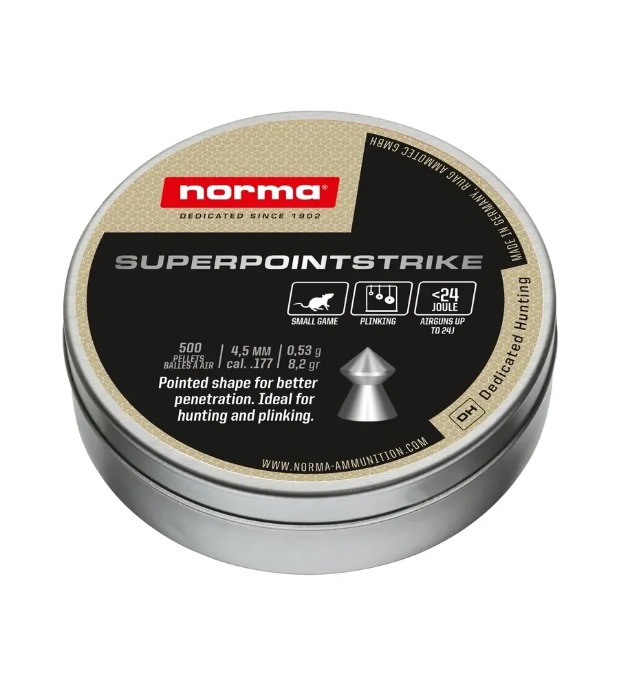 Plombs Norma SUPERPOINT STRIKE 4,5mm Plombs Norma SUPERPOINT STRIKE 4,5mm