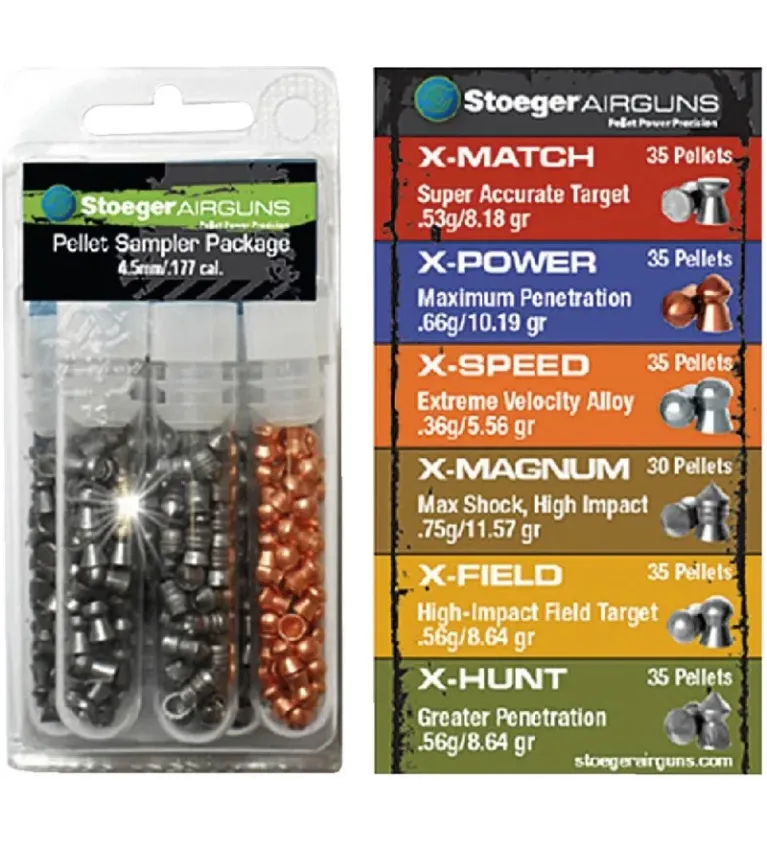Plombs Stoeger Airguns PAQUET TUBES DE PLOMBS DIFFERENTS 4.5mm 