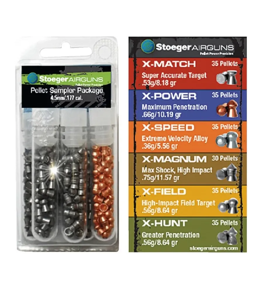 Plombs Stoeger Airguns PAQUET TUBES DE PLOMBS DIFFERENTS 4.5mm Plombs Stoeger Airguns PAQUET TUBES DE PLOMBS DIFFERENTS 4.5mm