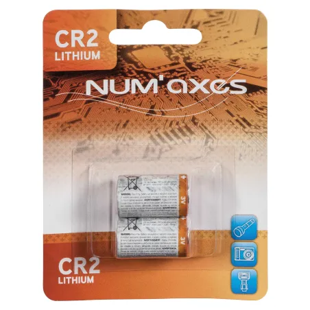 Blister 2 piles CR2 lithium 3 V Num'Axes 