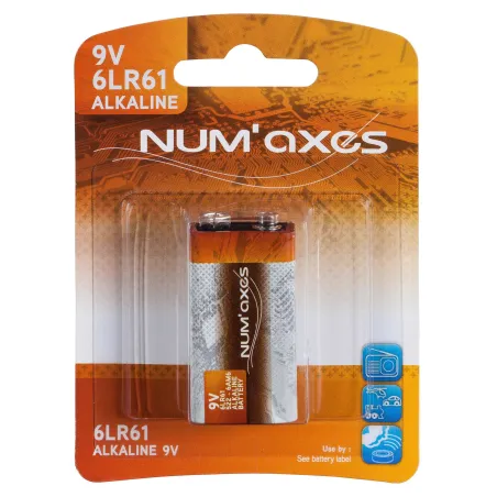 Blister 1 pile 6LR61 alcaline 9 V Num'Axes 