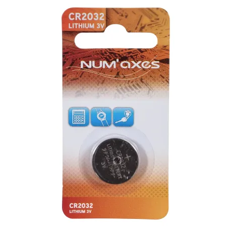Blister 1 pile CR2032 lithium 3 V Num'Axes 