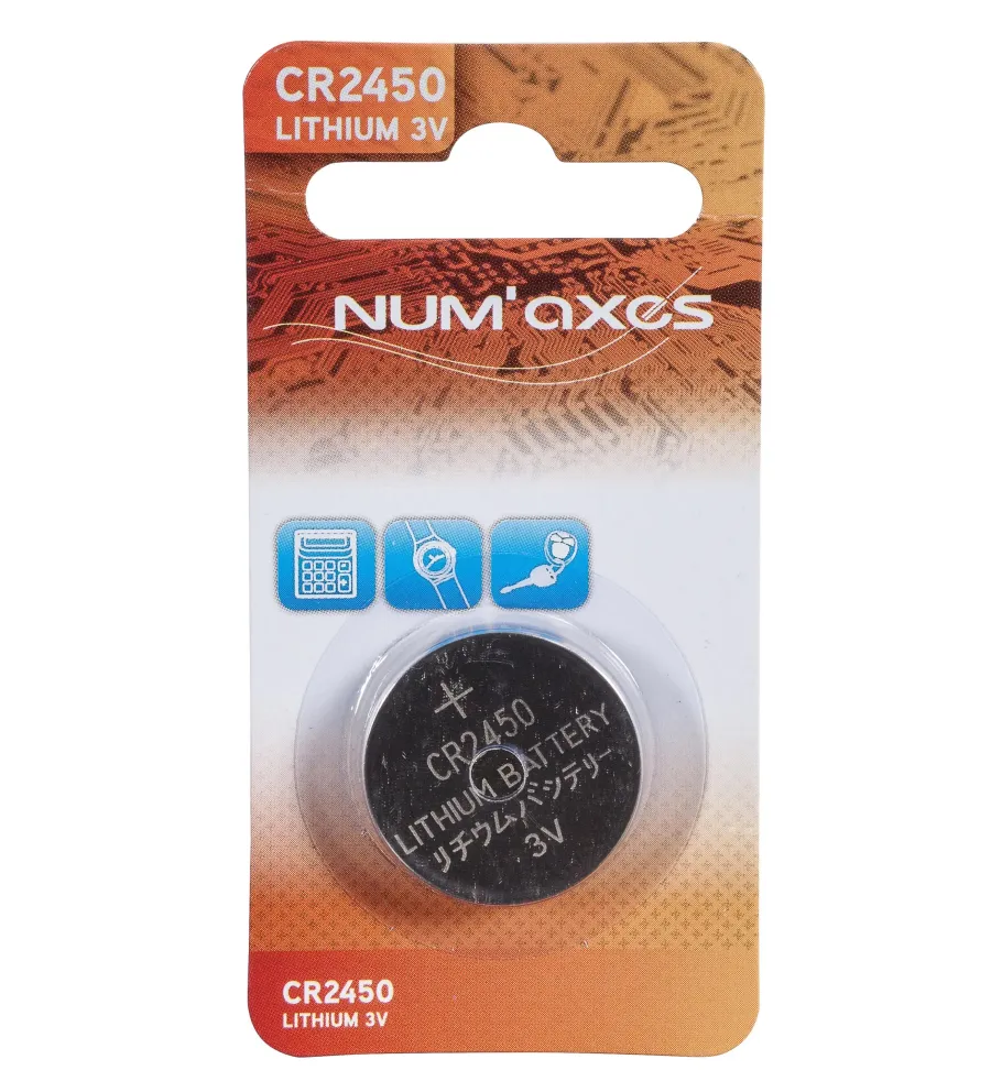 Blister 1 pile CR2450 lithium 3 V Num'Axes Blister 1 pile CR2450 lithium 3 V Num'Axes