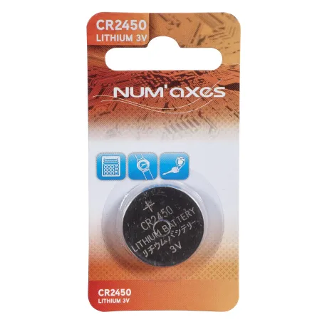 Blister 1 pile CR2450 lithium 3 V Num'Axes 