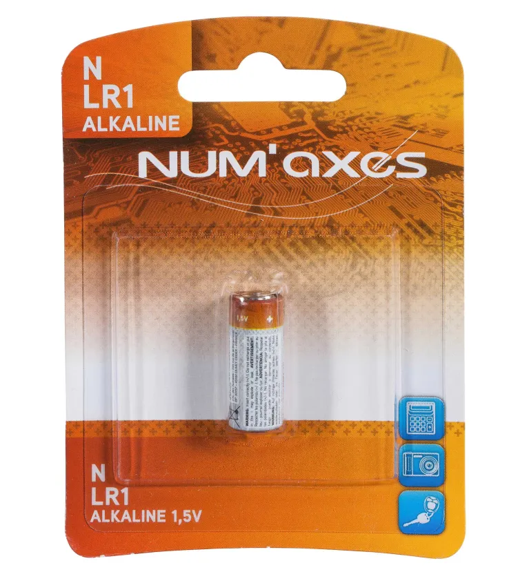 Blister 1 pile LR01 alcaline 1,5 V Num'Axes 