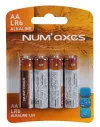 Blister 4 piles AA LR06 alcalines 1,5 V Num'Axes 