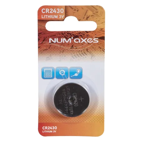 Blister 1 pile CR2430 lithium 3 V Num'Axes 