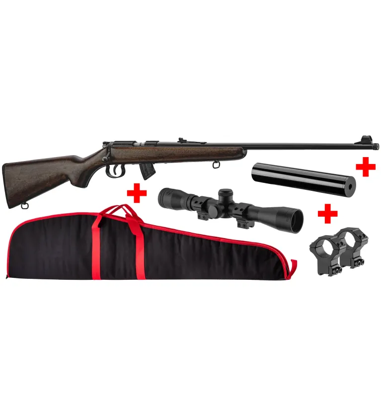 Pack carabine JW15 Bois 22 LR + Lunette + Silencieux 